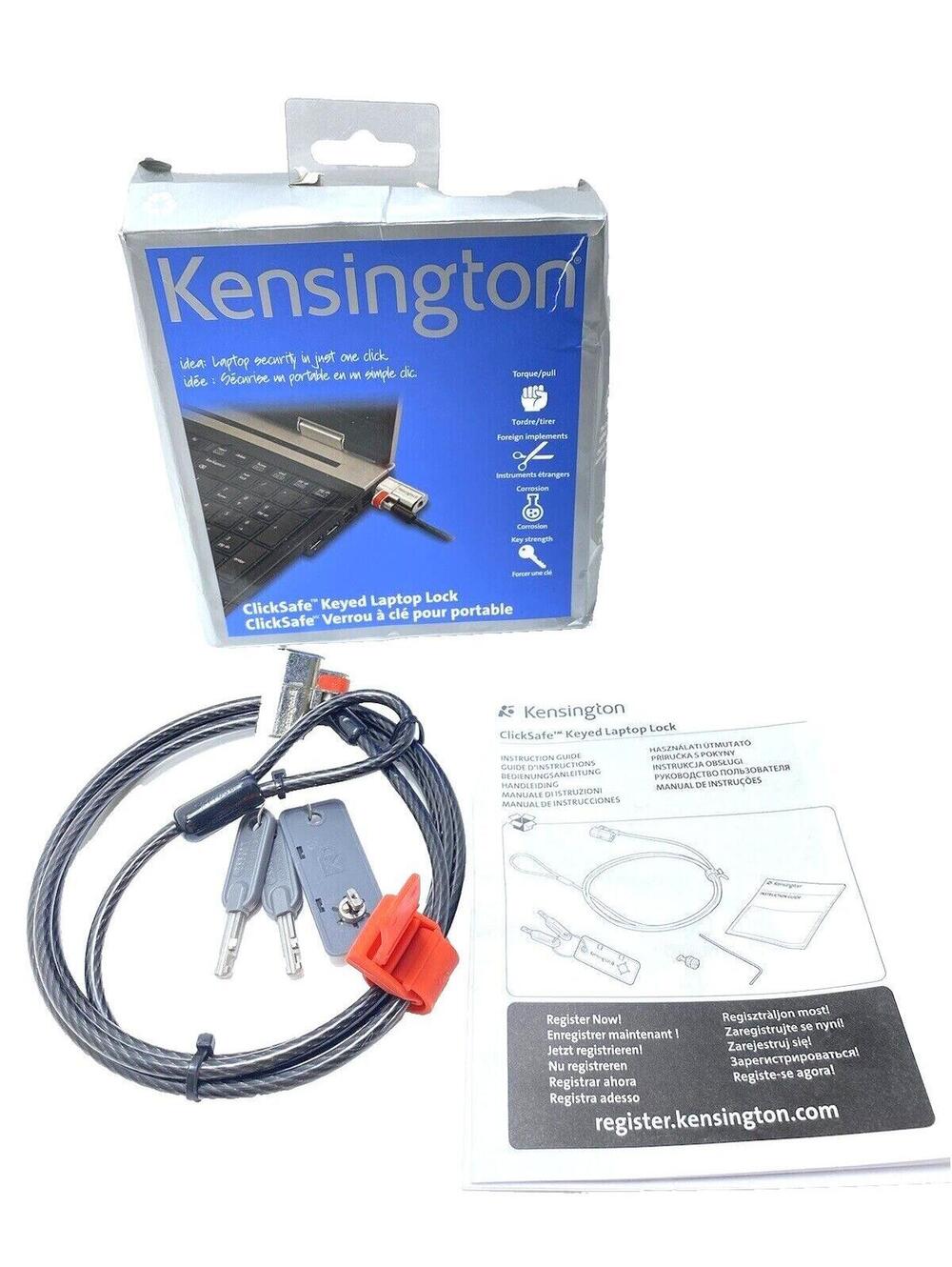 Kensington Keyed Laptop Lock New Computer Security Cable Safety Lock Durable